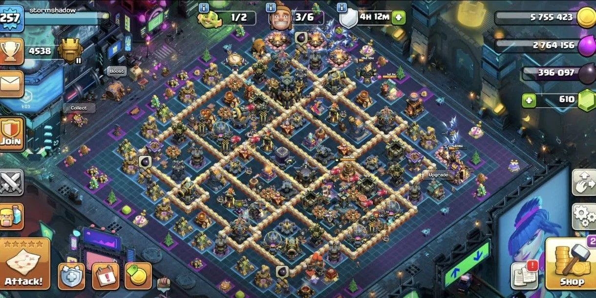 COC525 TH17 All Maxed Team Heroes All Maxed Strong Defense Glowing Skin Many Trainings High-Level Equipment (G)